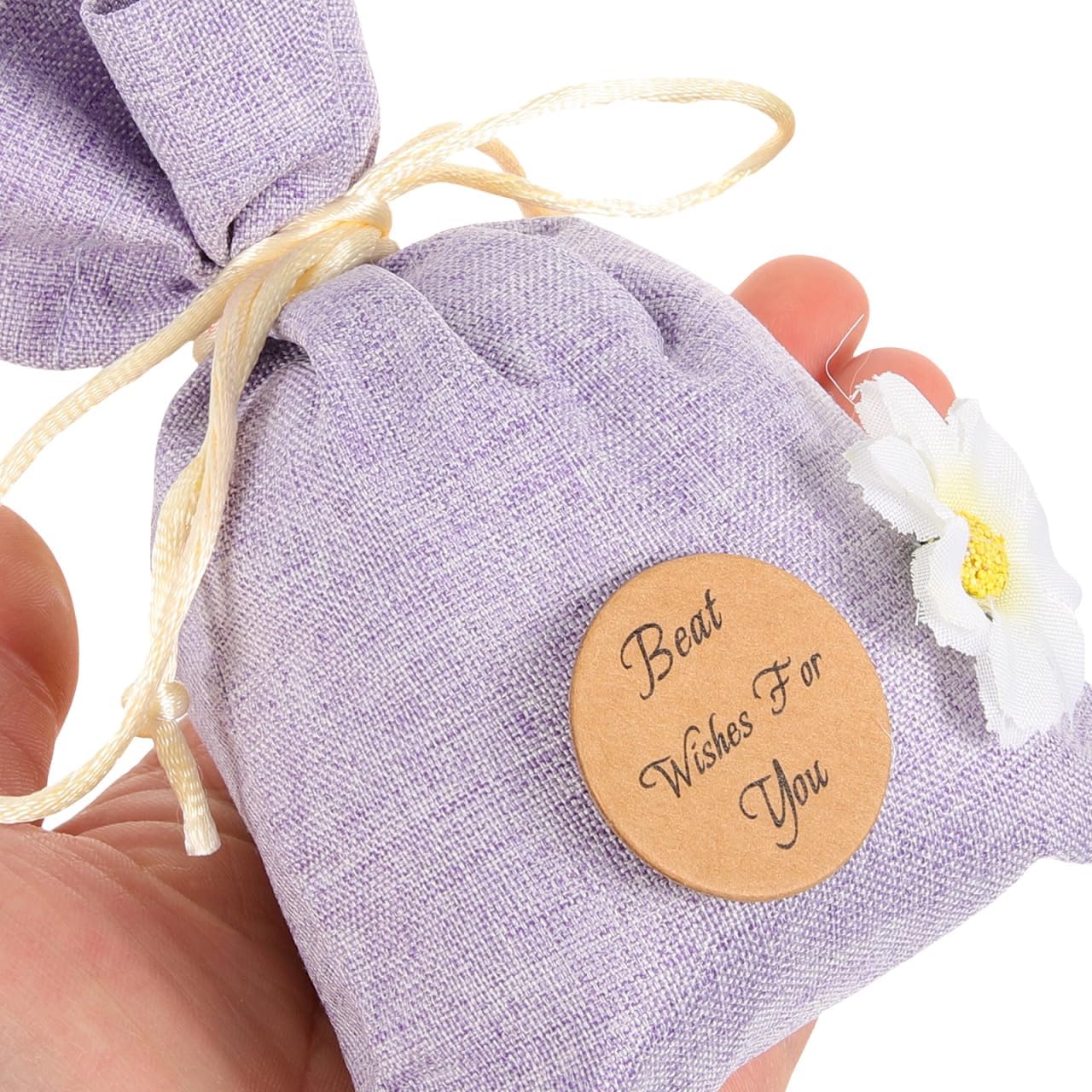 DECHOUS Empty Sachet Bags 10 Pack Small Drawstring Sachet Pouches 6.22X4.13 Inch Cotton Refillable Bags for Jewelry Spice Storage and Home Fragrance