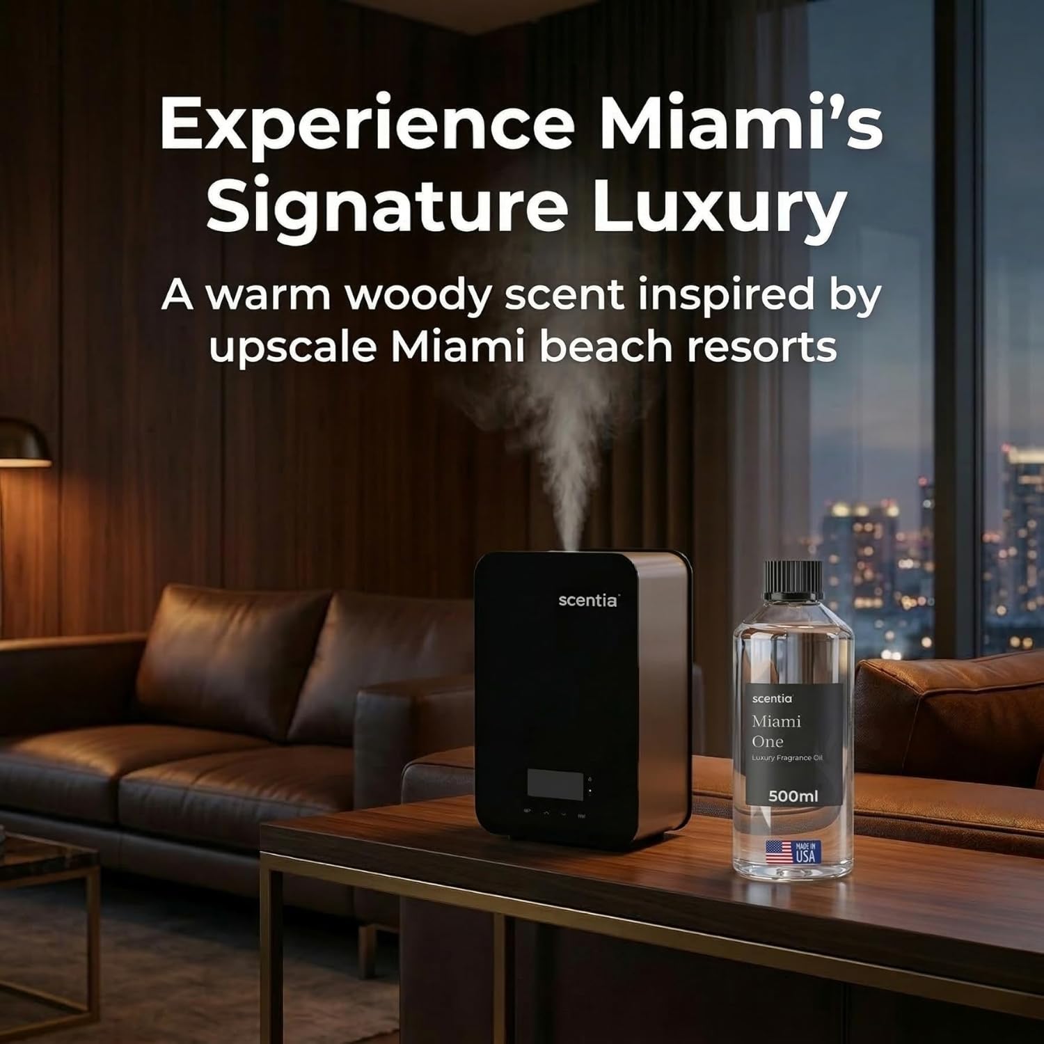 Scentia Miami One (My Way) Diffuser Oil for HVAC Scent Machine – Hotel Fragrance Inspired by 1 Hotel Miami Beach – 500 mL – Lemon, Sandalwood & Cedar Oil for Commercial & Cold Air Diffusers