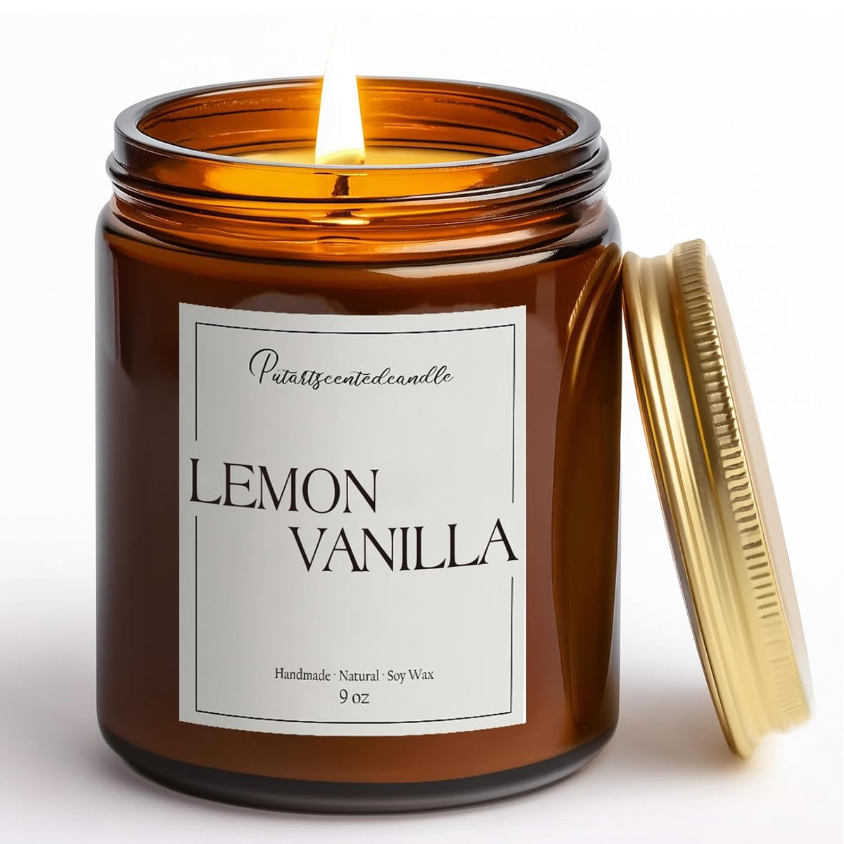 Lemon Vanilla Scented Candle for Home