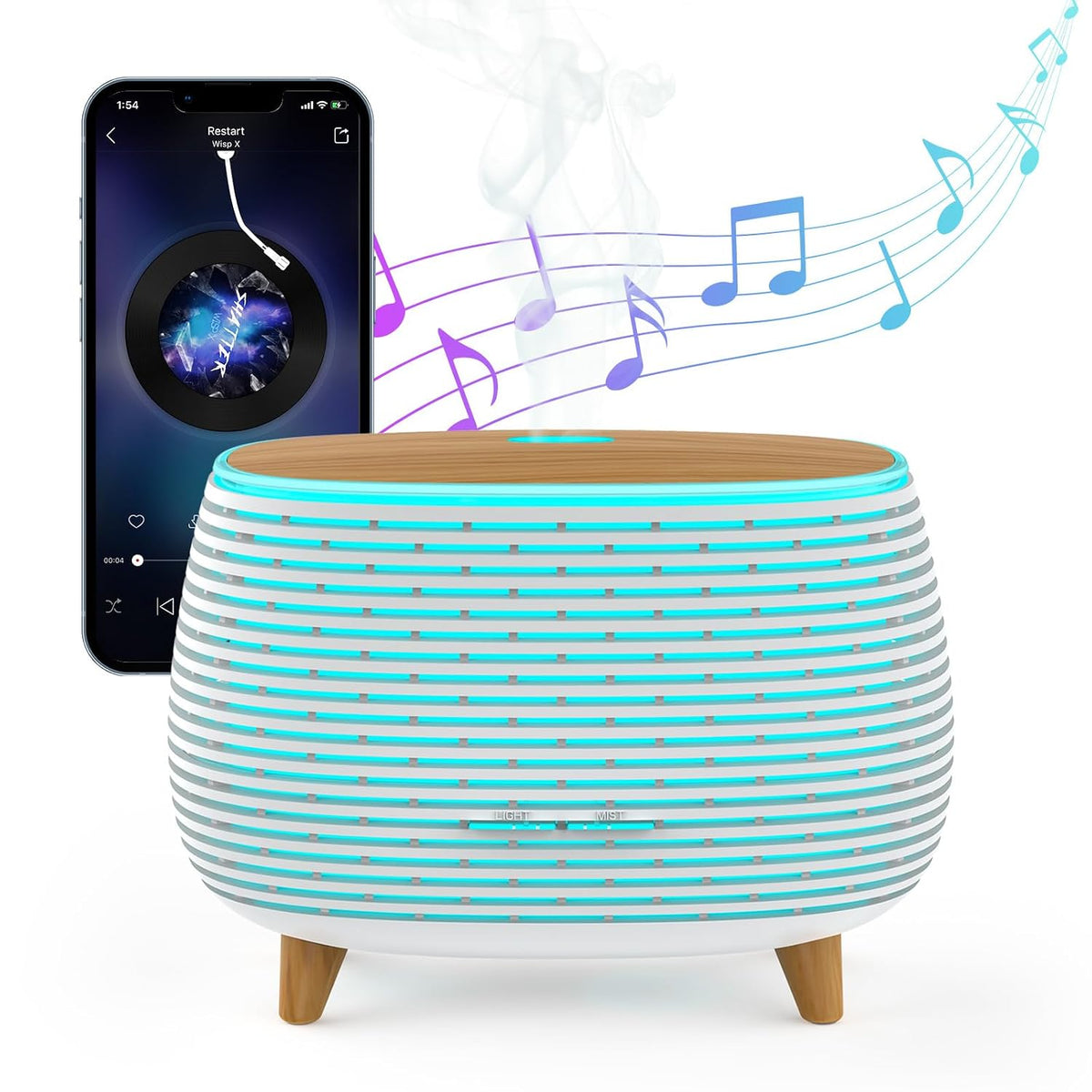 2-in-1 BT Speaker & Ultrasonic Essential Oil Diffuser
