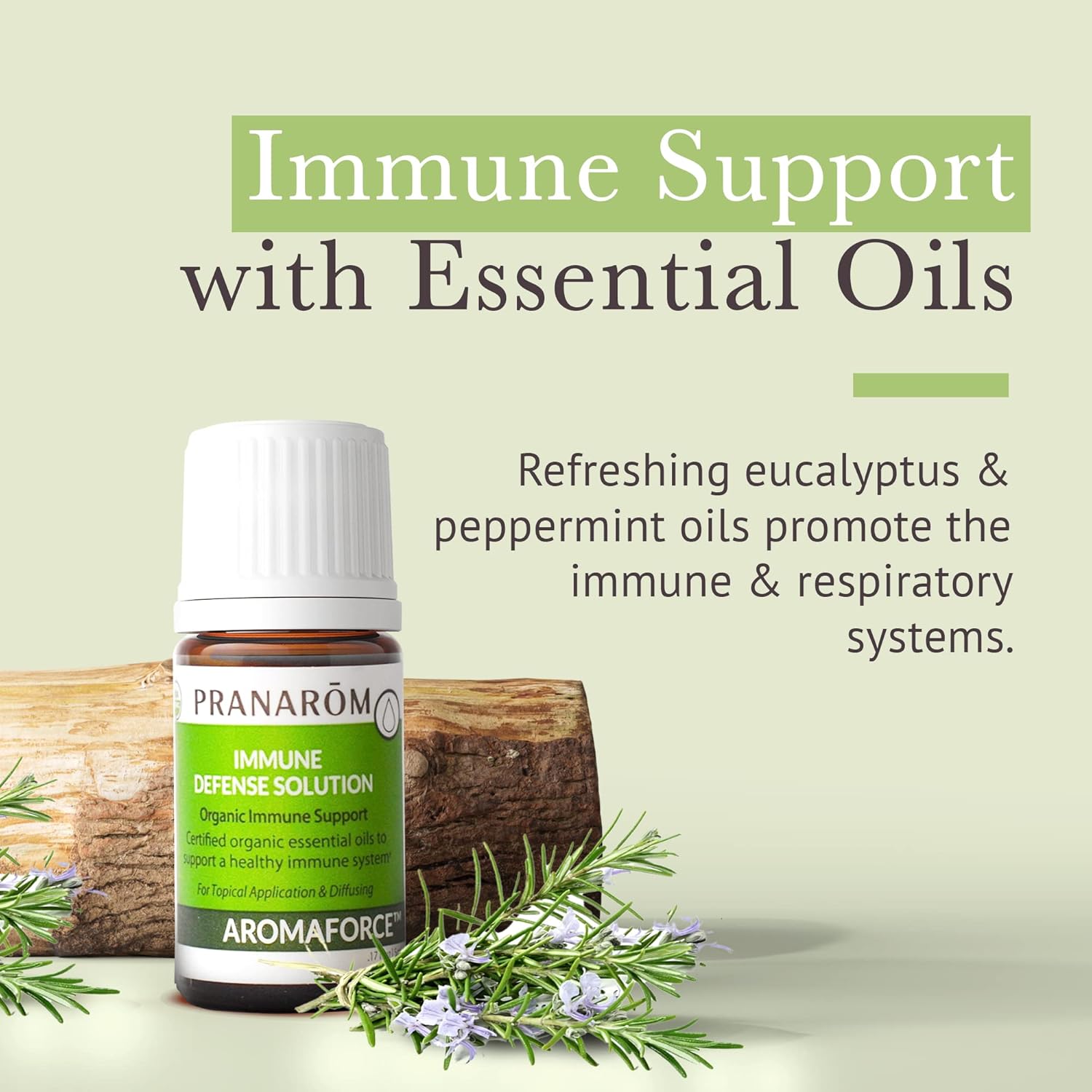 Pranarom - Aromaforce Immune Defence Wellness Blend - Eucalyptus, Rosemary, Peppermint, Corriander, and Clove Bud - 100% Pure Essential Oil Blend | USDA and ECOCERT Certified Organic (5ml)