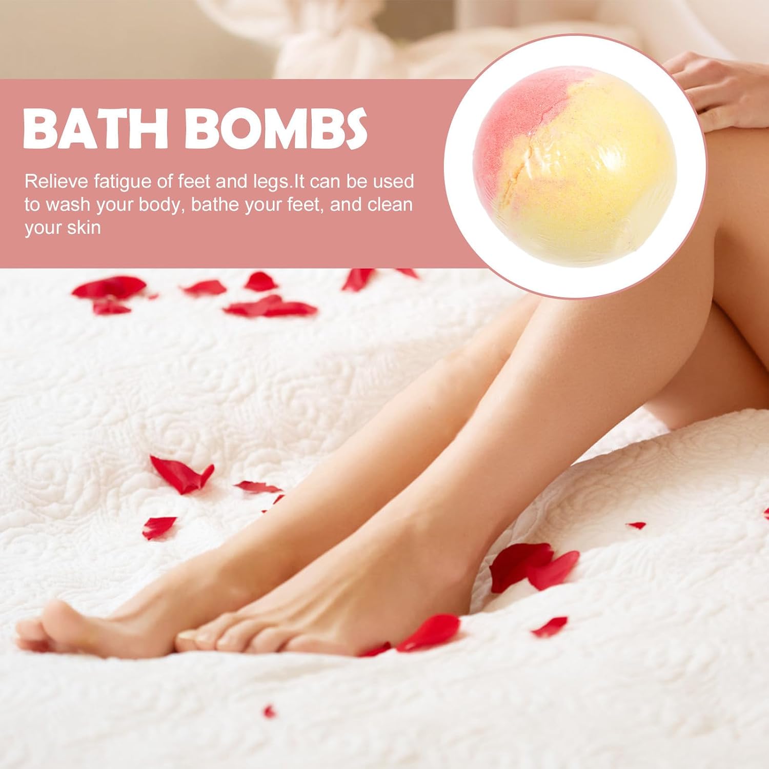 Sea Salt Bath Bomb for Women Spa Bathing Foaming Bomb Relieves Fatigue and Washes Body with Moisturizing Essential Oils Mothers Day Basket Gift