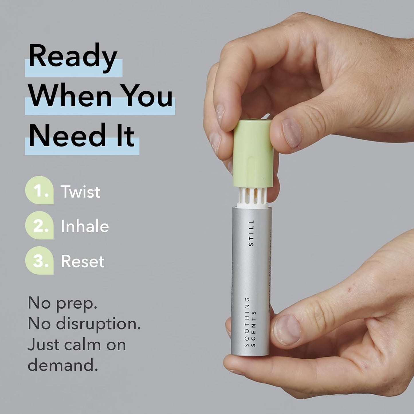Still Aromatic Inhaler for Stress Support – Non-Drowsy Personal Essential Oil Nasal Stick, Natural Vapor Inhalation for Relaxation & Calm Clarity, 2.25 Milliliters