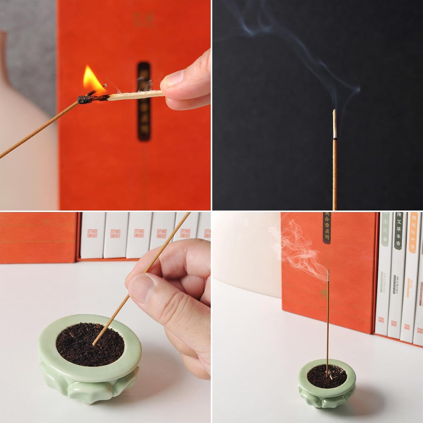 Asian Joss Incense Sticks - Set of 7-245 Sticks, Sandalwood, Eaglewood, Jasmine, Pear, Plum, Mugwort, Osmanthus Incense Sticks, Insense Sticks, Natural & Slow Burning Inscents