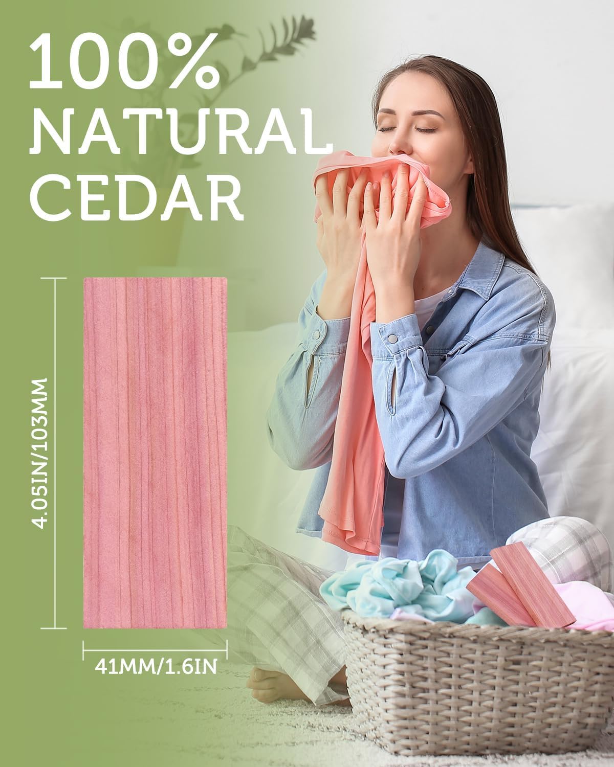 Aryiten Cedar Blocks for Clothes Storage, 20 Pack Planks - Aromatic Scent Cedars Wood Planks for Closets and Drawers Freshener