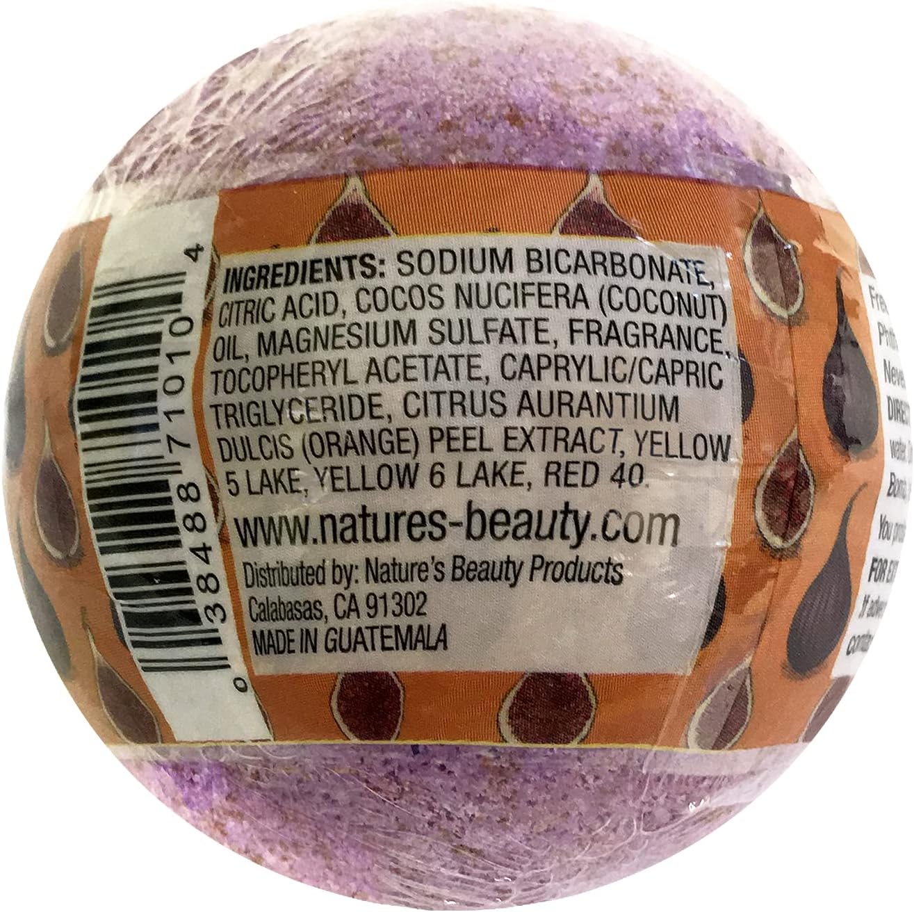 Nature's Beauty Brown Sugar & Fig Bath Bomb Multi-Pack - Natural Hand Crafted, Non-Staining, Luxury Fizzy Spa Bomb, Moisturize Dry Skin, Made w/Orange Extract + Coconut Oil, 4.6 oz (4 Pack)