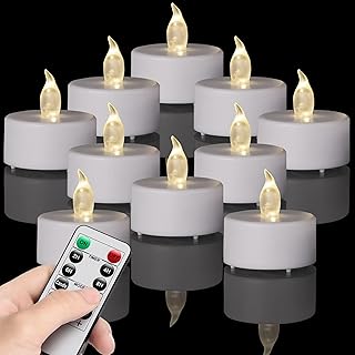 LED Tea Light Flameless Candles with Remote Control Flickering Tealight Long Lasting, Battery Operated with Timer for Halloween Home Decoration Seasonal &Festival Celebration WarmWhite (12pcs)