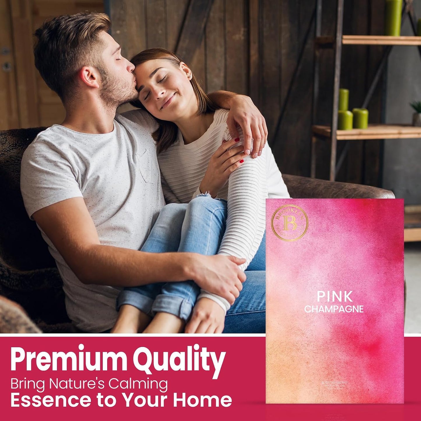 Brooklyn Fragrance Co. Water Color Sachet Bags – Pink Champagne Scented Pouches – Perfect Aroma for Drawers, Closets, Cars and Bathrooms – Long-Lasting Fresh Scent Sachets (6- Pack)
