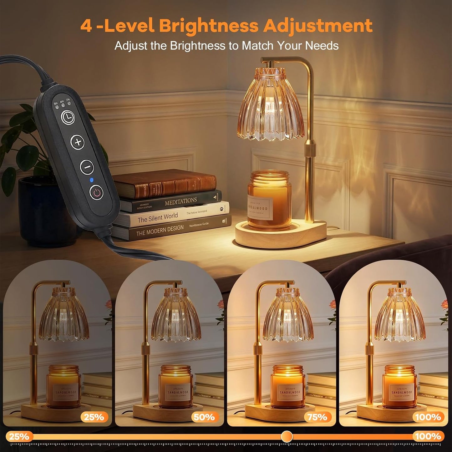 Gifts for Women, Candle Warmer Lamp with Adjustable Height, Timer & Dimmer, Birthday Gifts for Women, Elegant Gift Box & Greeting Card, Candle Lamp with 2 Bulbs for Home Decor/Bedroom/Office