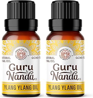 GuruNanda Ylang Ylang Essential Oil (10ml Each) - 100% Pure, Natural and Undiluted Diffuser Oil for Aromatherapy, Massages & DIY Recipes - 2 Pack