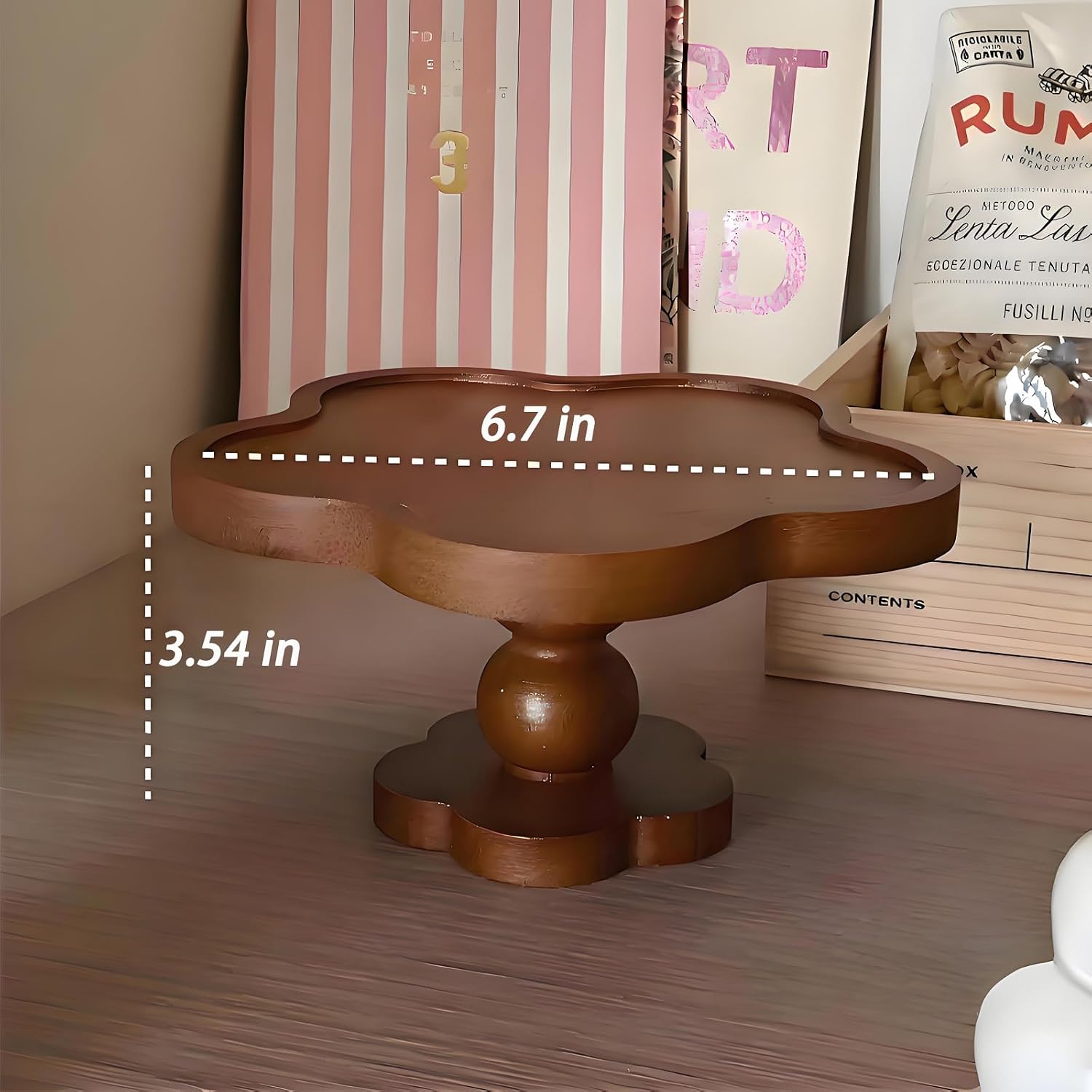 Wood Cloud Candles Perfume Tray Irregular Jewelry Decorative Tray for Women Trinket Dish Ring Holder Dish Room Aesthetic Decor Birthday Housewarming Gift (Short)