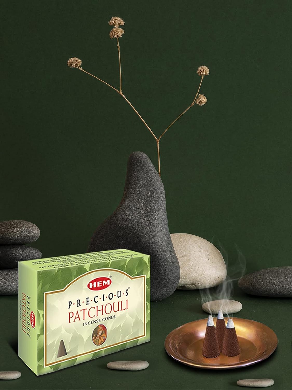 Hem Incense Cones | Natural Aromatic Blend for Purification, Protection & Spiritual Wellness | Long-Lasting Aroma (Patchouli)