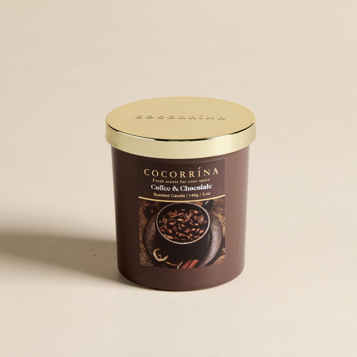 COCORRÍNA Fall Candles - Coffee & Chocolate 5 oz Soy Wax Scented Jar Candles for Home Scented, 31 Hours Burn Time, Aromatherapy Candle Gifts for Men Women