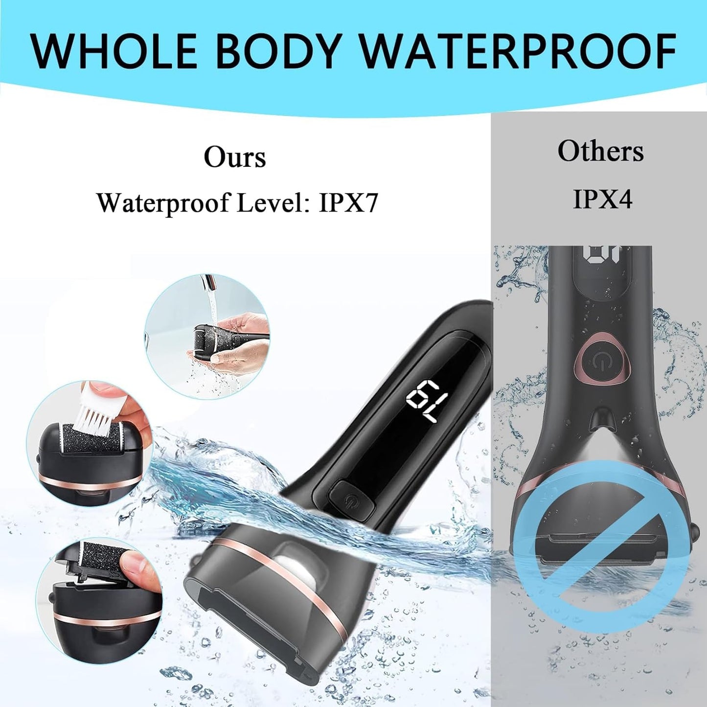 Callus Remover for Feet, 13-in-1 Professional Pedicure Tools Foot Care Kit, Foot Scrubber Electric Feet File Pedi for Hard Cracked Dry Dead Skin, 3 Rollers, 2 Speed, Battery Display (Black)