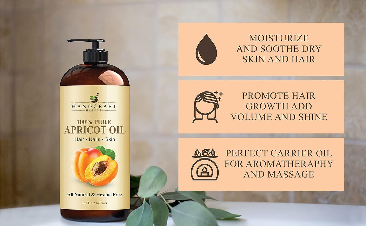 Handcraft Blends Soften & Radiate Set: Avocado Oil and Apricot Kernel Oil – (2 x 16 Fl Oz) – 100% Pure & Natural – Carrier Oils for Soft Skin and Shiny Hair