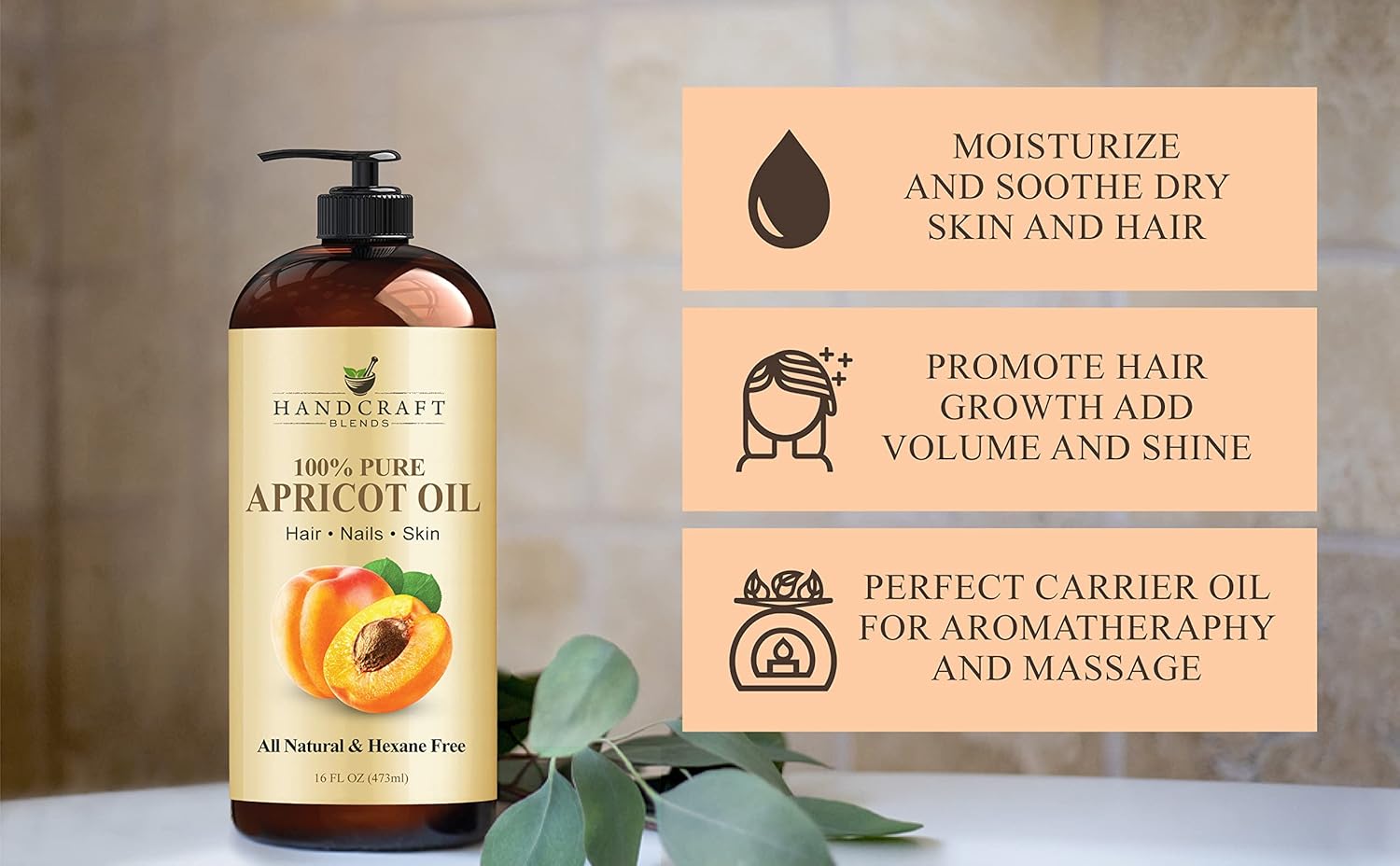 Handcraft Blends Soften & Radiate Set: Avocado Oil and Apricot Kernel Oil – (2 x 16 Fl Oz) – 100% Pure & Natural – Carrier Oils for Soft Skin and Shiny Hair
