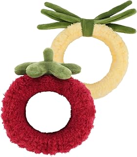 YISSION 2 PCS Fruit Headbands No Slip Spa Head Band for Face Wash Makeup Skincare Facial Headband Elastic Strawberry Pineapple Hair Band Microfiber Headbands for Women Girls