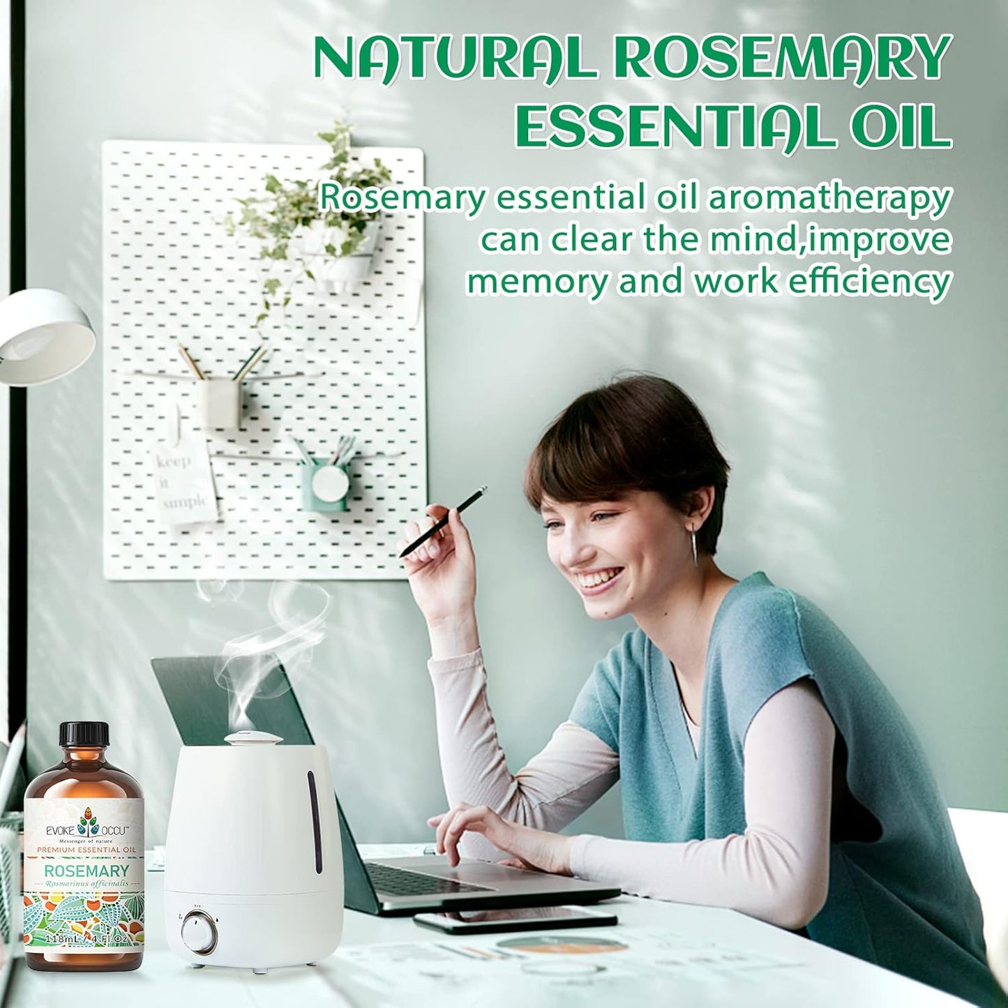 Rosemary Essential Oil Peppermint Essential Oil 4 Oz, Pure Rosemary Oil for Hair Skin Home Diffuser- 4 FL Oz
