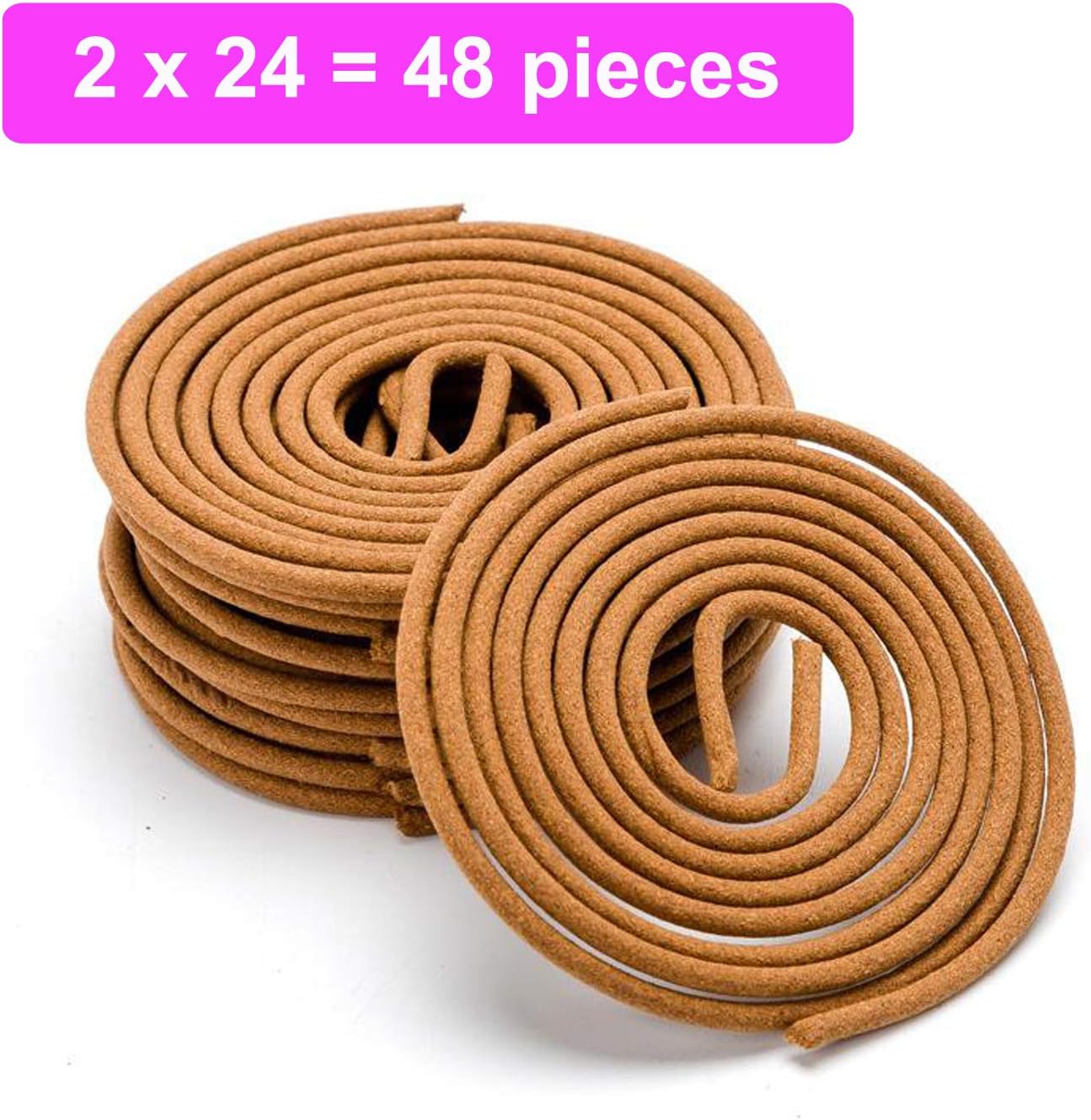 Sandalwood Coils Incense Natural 48 Pieces for Incense Holder Burner Home Decor Indoor Aroma 4 Hours