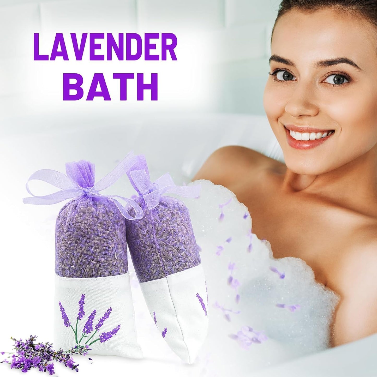 8 Packs Lavender Sachets for Drawers and Closets, Long-Lasting Lavender Scented Sachets Home Fragrance Hanging Closet Car Freshener Odor Eliminator, Smell Good for House