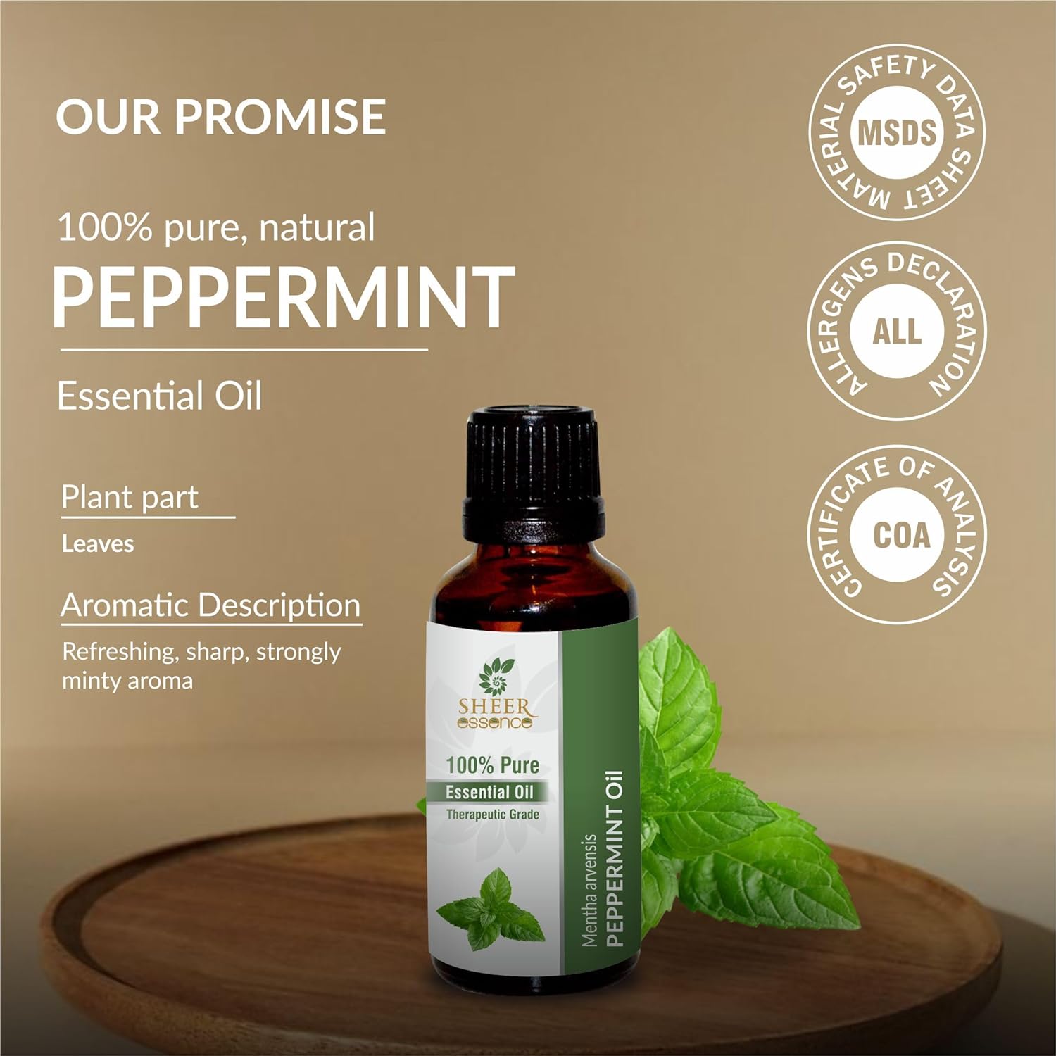 Peppermint Oil 15 ML (0.51 Fl.OZ) | 100% Pure Natural Undiluted Uncut Therapeutic Grade Mentha Arvensis Essential Oil