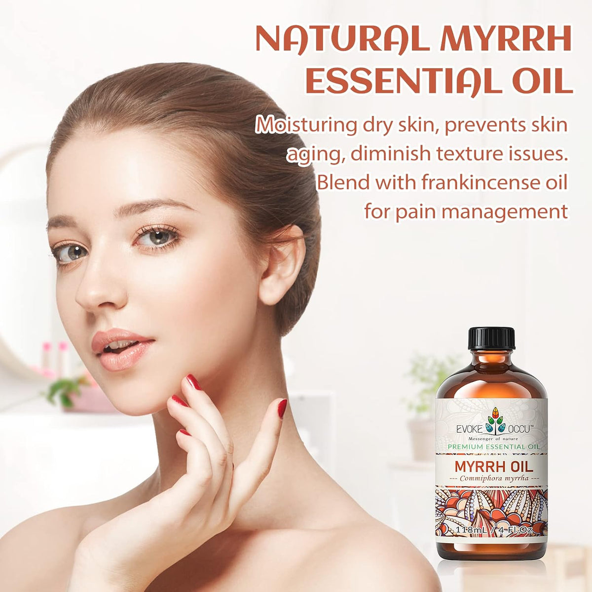 EVOKE OCCU Myrrh Essential Oil for Skin, Massage &amp; Diffuser