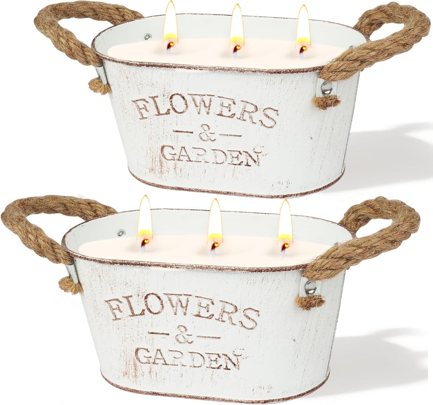 Citronella Candles Outdoor, 2 Packs Large Citronella Candles for Garden, 3-Wick Natural Soy Wax Lemongrass Candle, 140 Hours Long Lasting Burning Candle for Patio Yard Home Balcony Camping