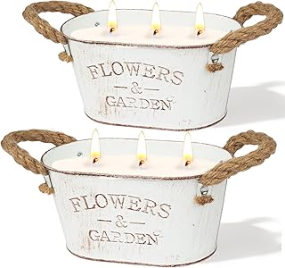 Citronella Candles Outdoor, 2 Packs Large Citronella Candles for Garden, 3-Wick Natural Soy Wax Lemongrass Candle, 140 Hours Long Lasting Burning Candle for Patio Yard Home Balcony Camping