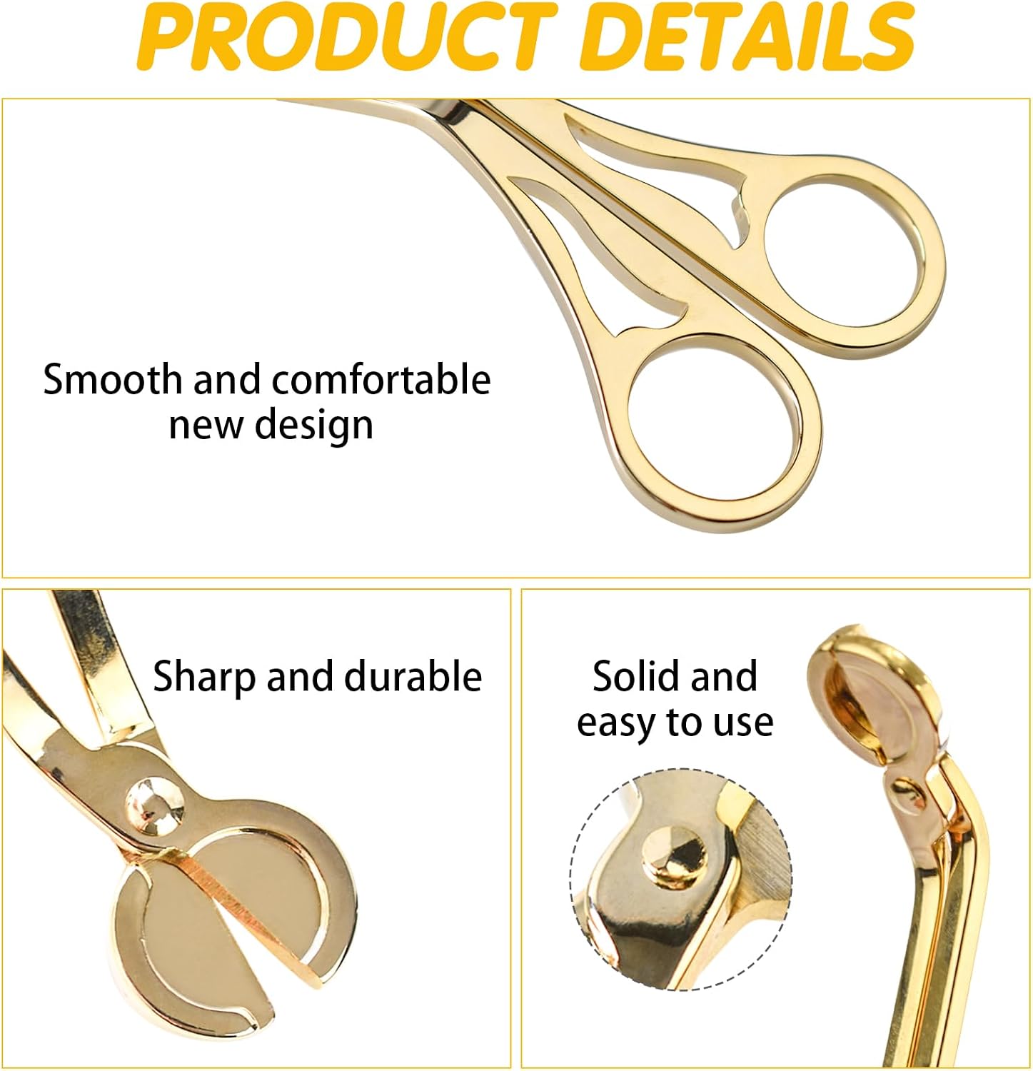 Candle Wick Trimmer, Wick Cutter Scissor Reaches, Deep Into Prevent Soot Buildup Candle Accessories (Gold)