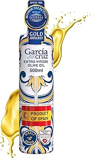 GARCÍA DE LA CRUZ - Organic Extra Virgin Olive Oil, Master Miller Premium Oil, Almond and Tomato Tones, Smooth Body, Sourced in Spain, Montes de Toledo, Glass Bottle - 500 ml
