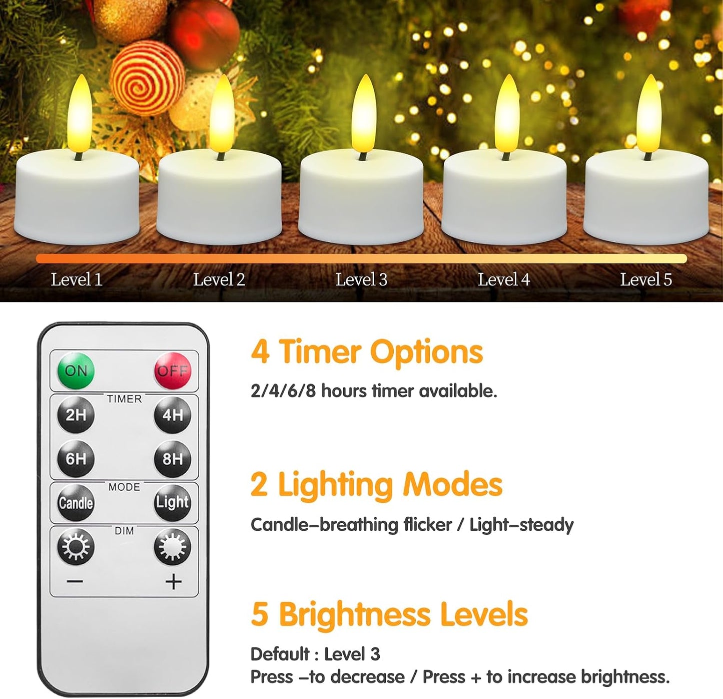 HAIDOLIANG Rechargeable Tea Lights with Remote Timer & Dimmer, USB Flickering Battery Operated Flameless Candles for Aniversary, Wedding Centerpiece Table Decor, Halloween, Christmas (6PCS)