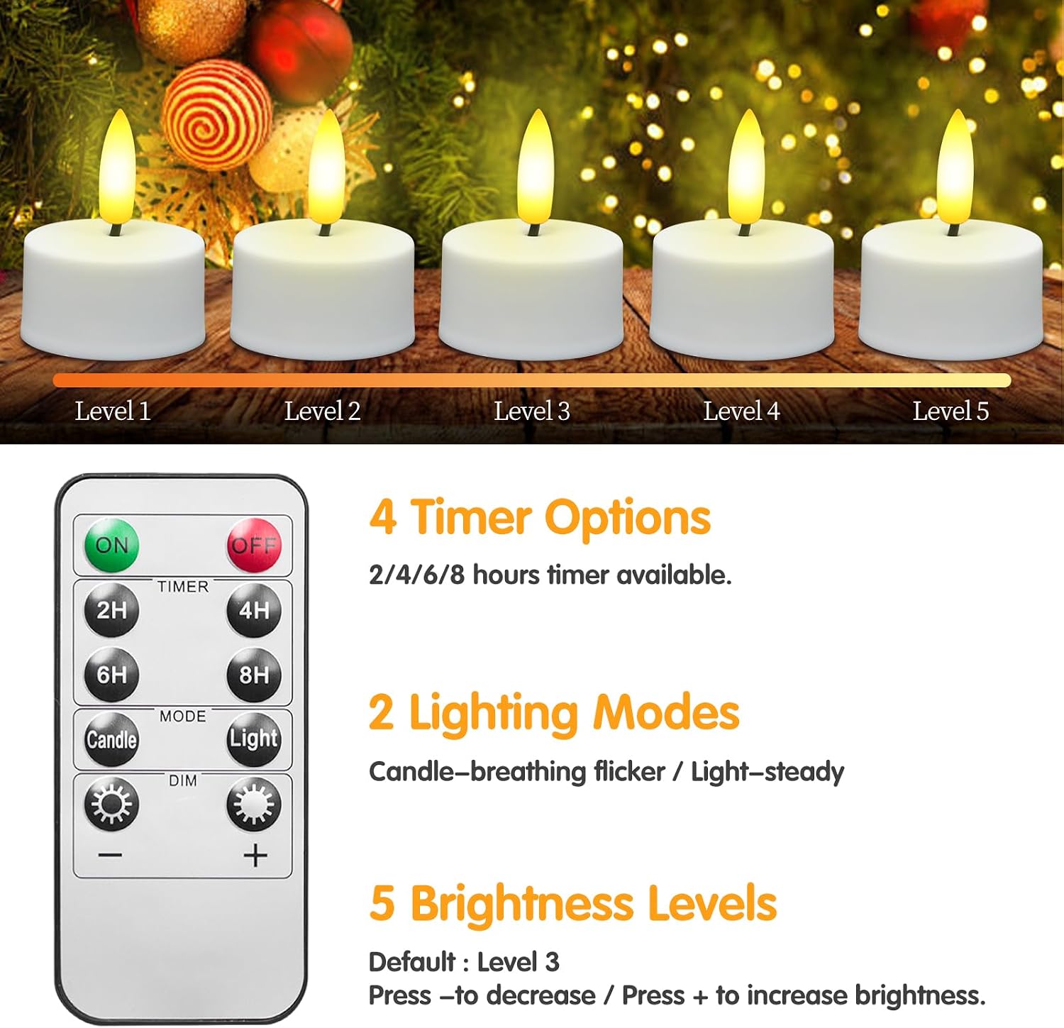 HAIDOLIANG Rechargeable Tea Lights with Remote Timer & Dimmer, USB Flickering Battery Operated Flameless Candles for Aniversary, Wedding Centerpiece Table Decor, Halloween, Christmas (6PCS)