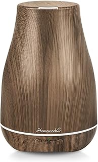 Aromatherapy Essential Oil Diffuser for Room: Air Humidifier Aroma Scent Cool Mist Diffusers Colorful Light Cute Mini Small Waterless Auto Off Ultrasonic for Home Bedroom (Brown Wood Grain)