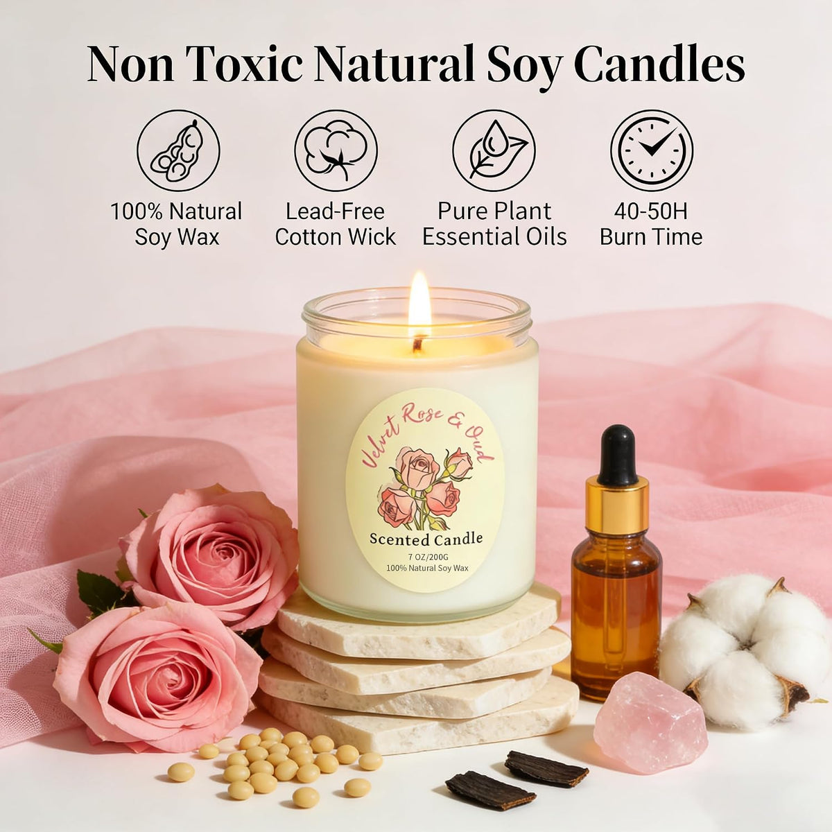 4 Pack Scented Candles Gift Set, Natural Soy Wax Non Toxic 28 oz for Home