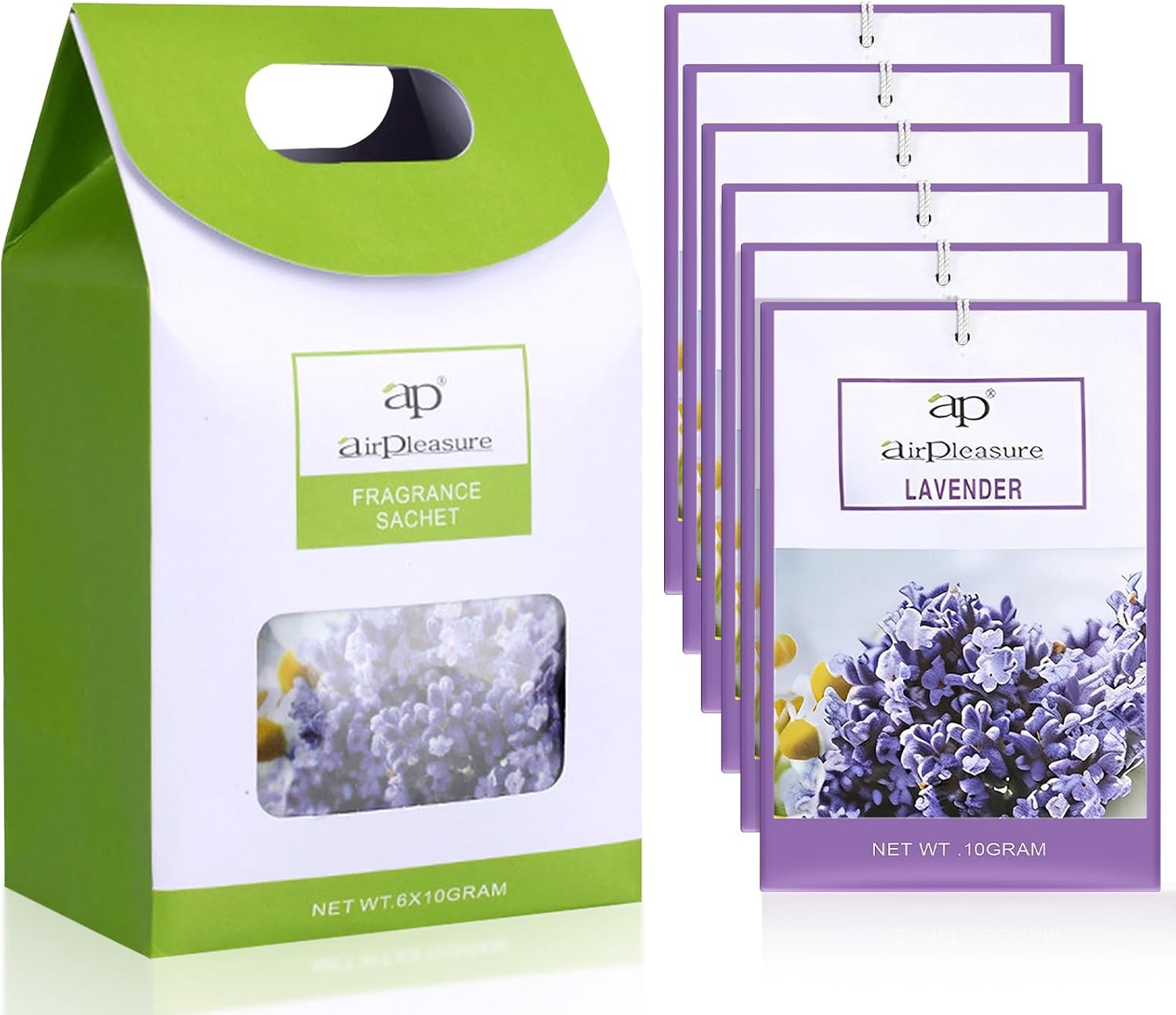 Lavender Scented Sachets Bag 6 Pack for Drawers & Closets, Long-Lasting Sachets Bags Wardrobe Freshener, Drawer Deodorizer Fresh Scents Home Fragrance Air Freshener Bags for Home Room