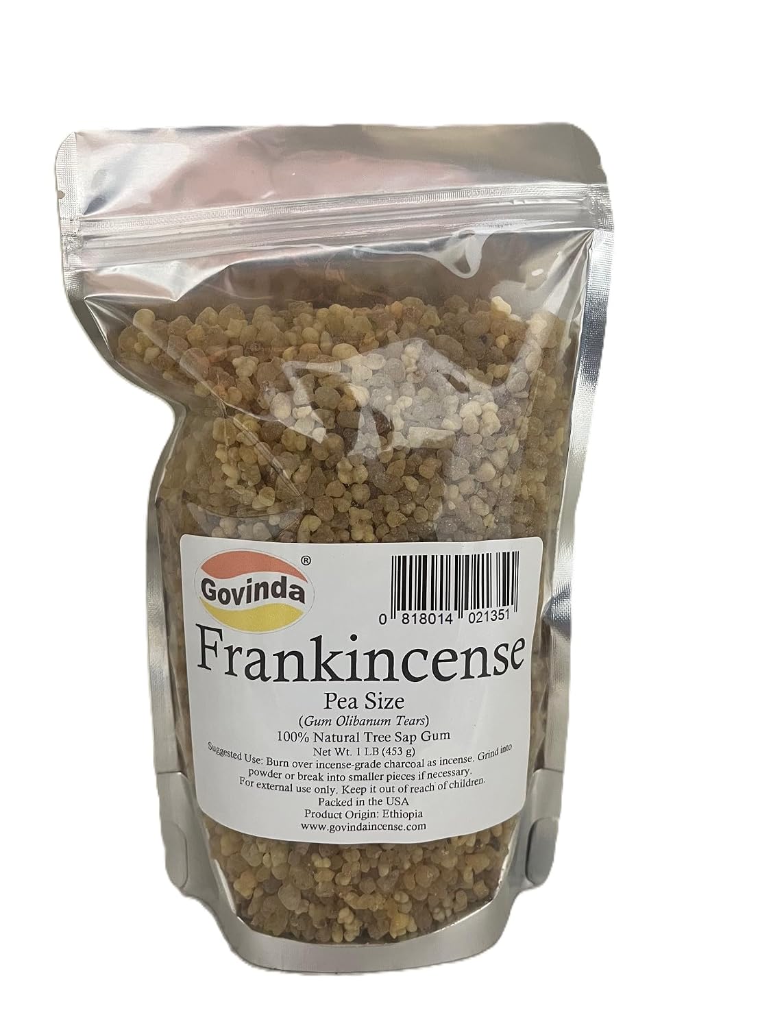 Govinda Frankincense Natural Tree Sap Gum Pea Size 1 lb