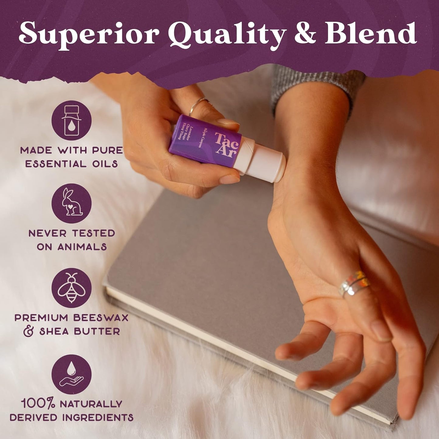 PURPLE CANYON Essential Oils Balm Stick | Lavender Zen Aromatherapy Balm | Scented Body Balm for Relaxation and Sleep | Lavender, Clary Sage, Ylang Ylang Essential Oils Blend | 6.5 grams
