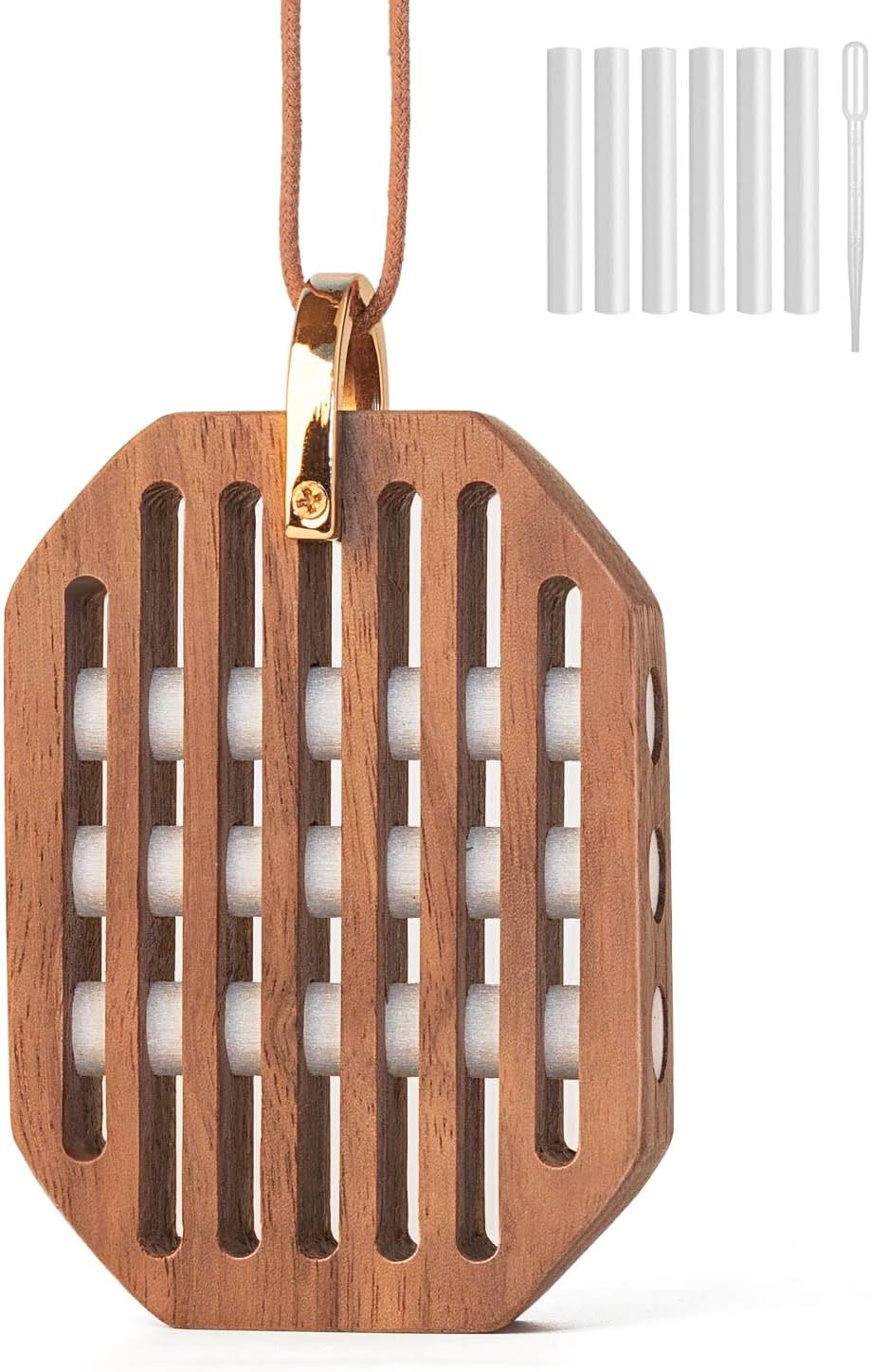 Hanging Car Air Freshener 【Custom Your Own Scent】 Wood Air Freshener Car Essential Oil Diffuser for Home Office Wardrobe Portable Aromatherapy Diffuser