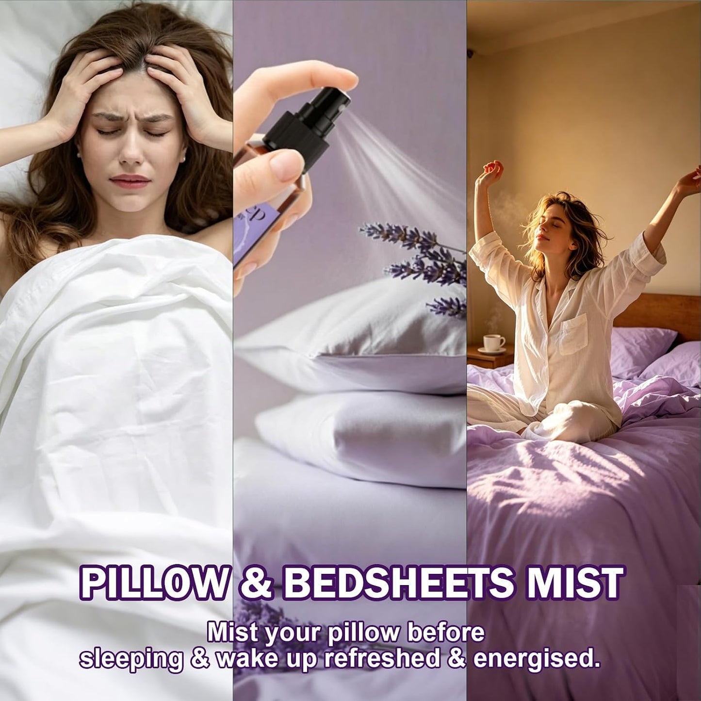SCENTORINI Sleep Spray, 5.07 oz Pillow Spray with Lavender Essential Oil for Sleep Calming, 2 Pack Relaxing Aromatherapy Pillow Mist for Bedding, Liners, Sheets, Room Spray Air Freshener