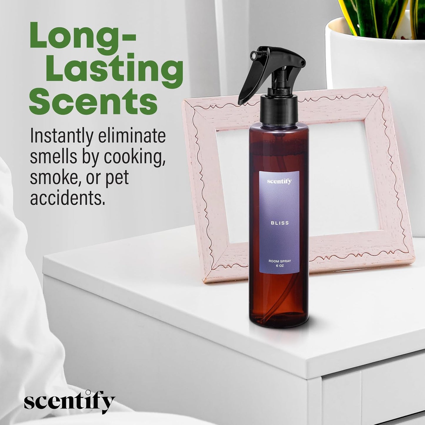 Scentify Bliss Odor Neutralizing Room Spray – Luxury Eucalyptus & Bergamot Fragrance, Instant Odor Eliminator for Home, Office & Car – 6oz