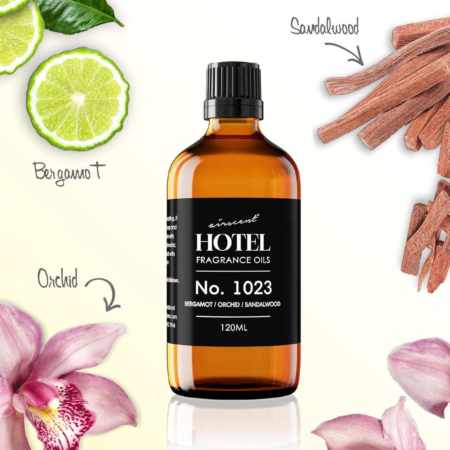 AirScent Hotel Diffuser Oil No. 1023 Inspired by The Baccarat Hotel Scent - Love Affair Fragrance Oil for Ultrasonic and Waterless Diffusers and Crafting - 120 mL, 4 fl oz Bottle
