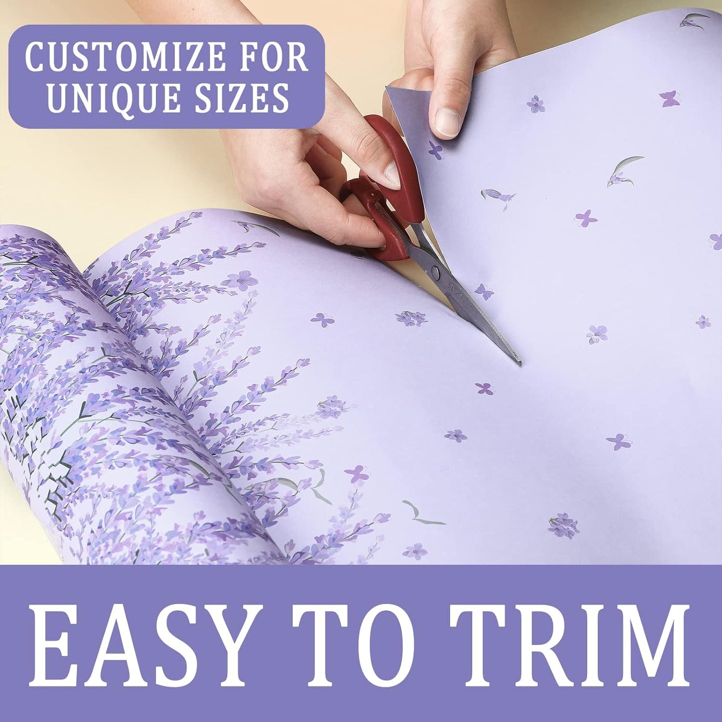 Thenshop 30 Sheets Floral Scented Drawer Liners 14 x 19.5 Inch Dresser Drawer Liner Shelf Non Adhesive Paper Sheets for Kitchen Cabinet Home Shelf Closet (Lavender)