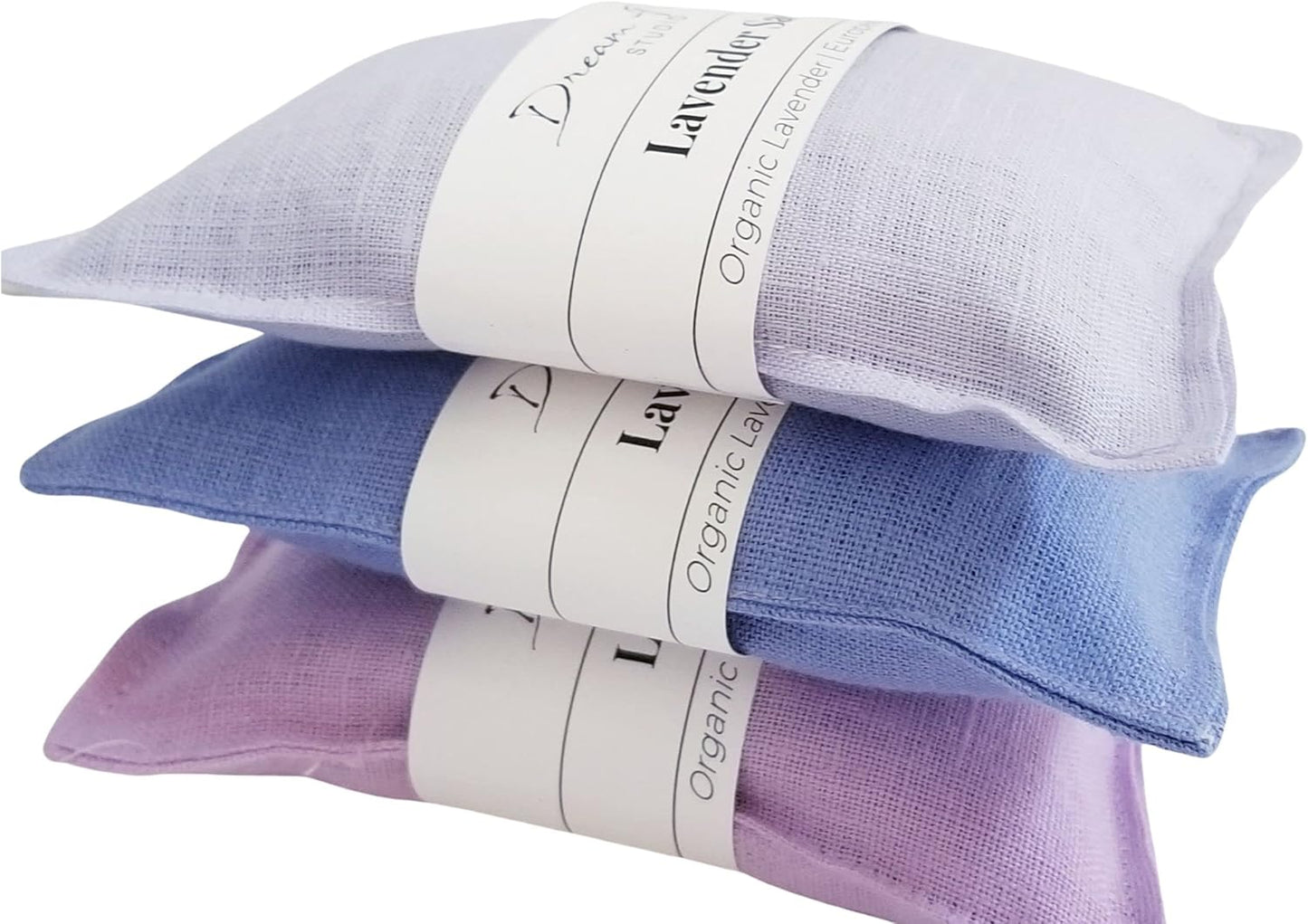 Lavender Drawer Sachets - Set of 3, Organic Linen, Aromatherapy Home Gift | Lavender Shades