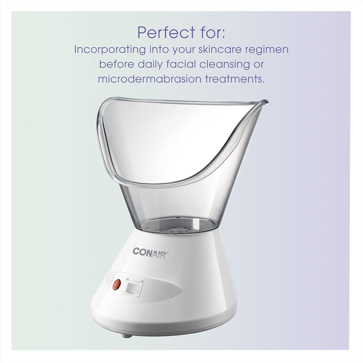 True Glow by Conair Moisturizing Mist Facial Steamer, Warm Steam Face Sauna for Deep Pore Cleansing & Hydration, Home Spa Skin Care System, Model MDF8