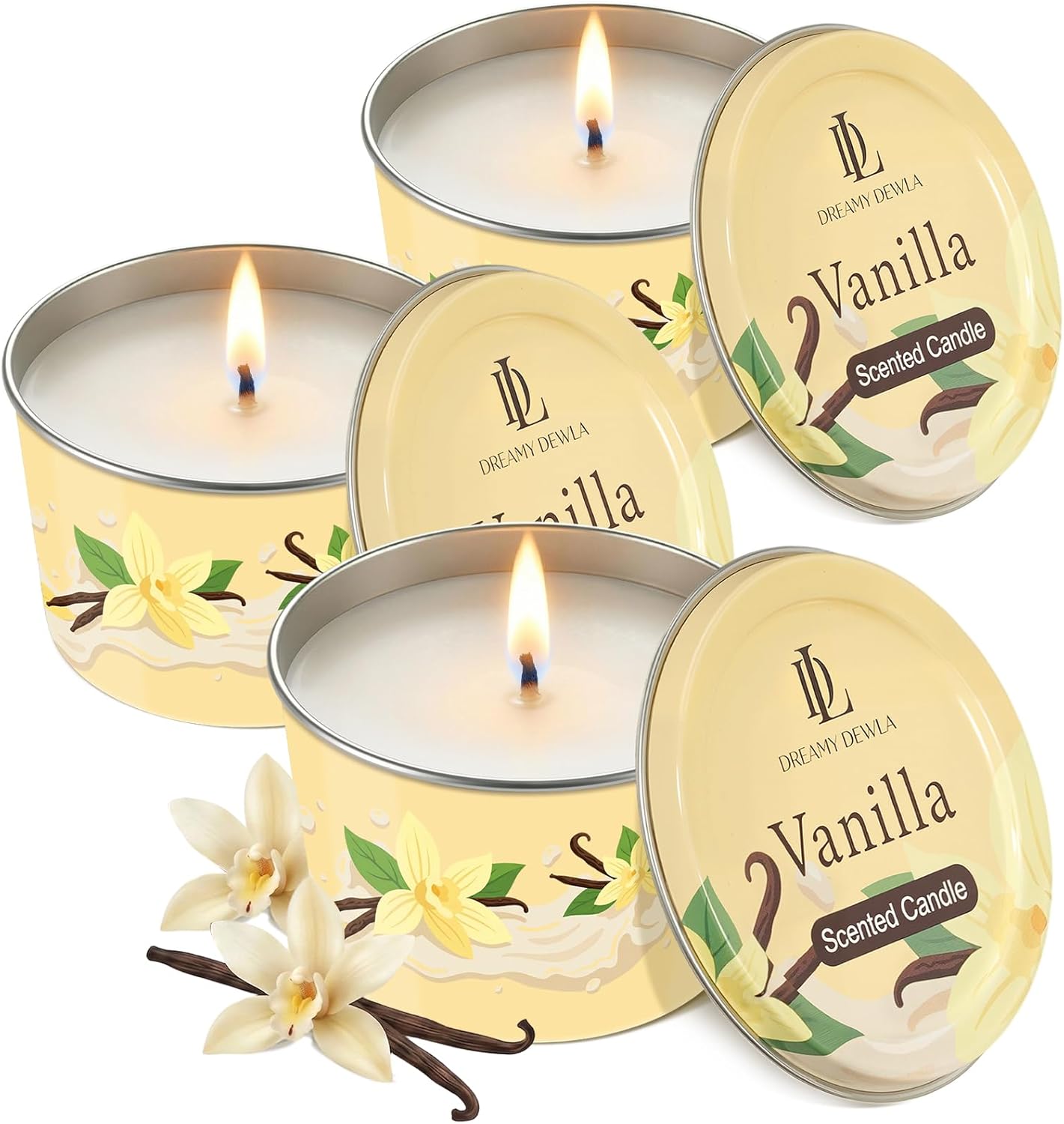 Vanilla Candle 3 Pack, 2.2oz Vanilla Scented Candles for Home Relaxation, Natural Soy Wax with Essential Oils, Birthday Valentine Housewarming Gifts Candle for Women Men