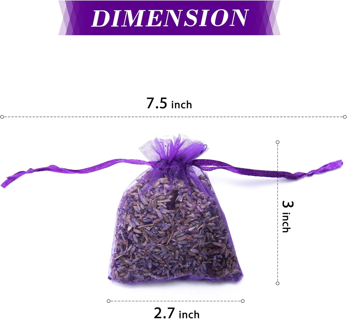 Lavande Sur Terre Pack of 24 Lavender and Cloves Sachets for Clothes Storage, Home Fragrance Sachet for Closets, Garment Bag or Drawers, LV-H-1