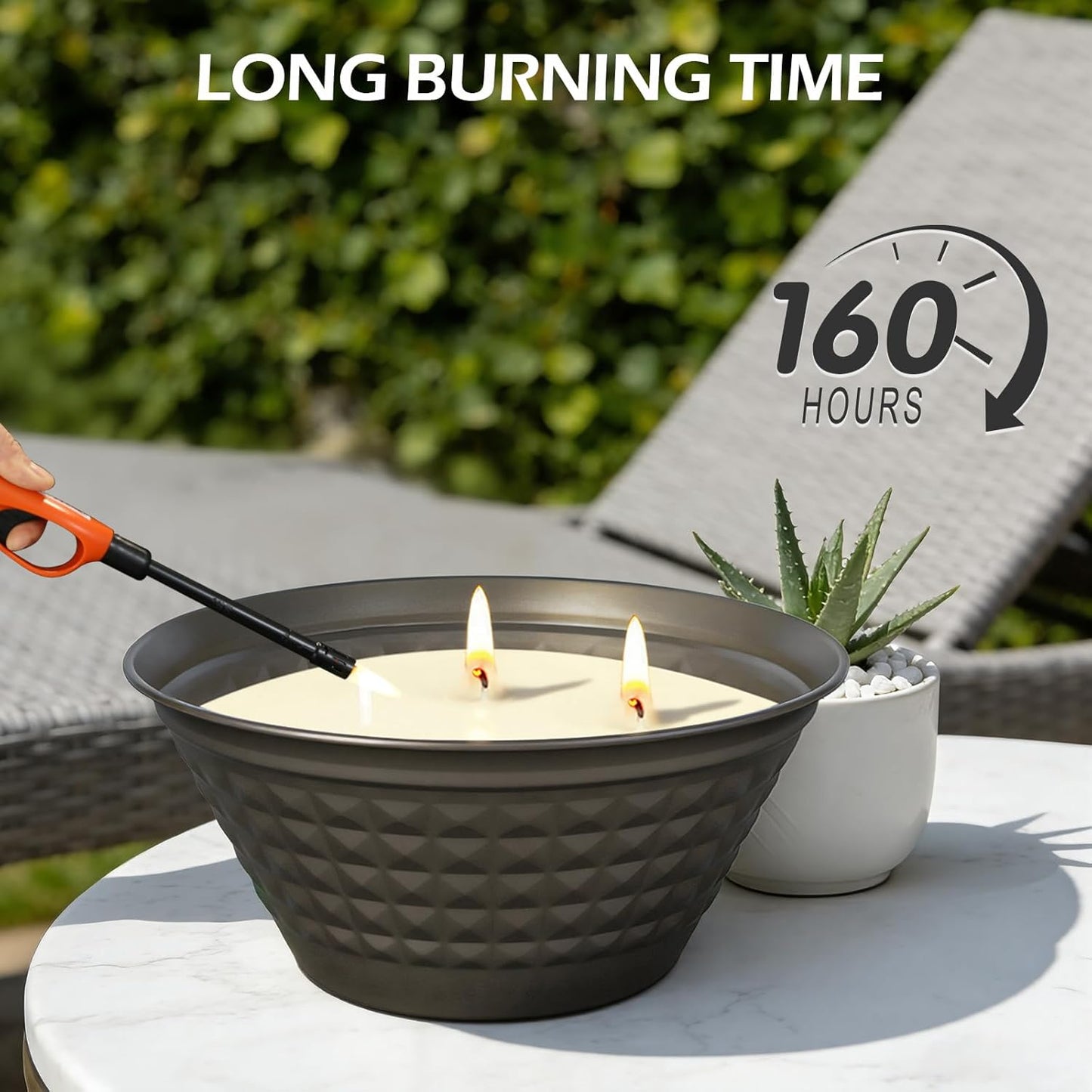 Citronella Candles Outdoor - Large 23oz Citronella Candles Outdoor with Lid,3 Wick Summer Candle Bulk for Patio Home Garden Yard Camping Party Outside Indoor Decorative,Long Burning Time