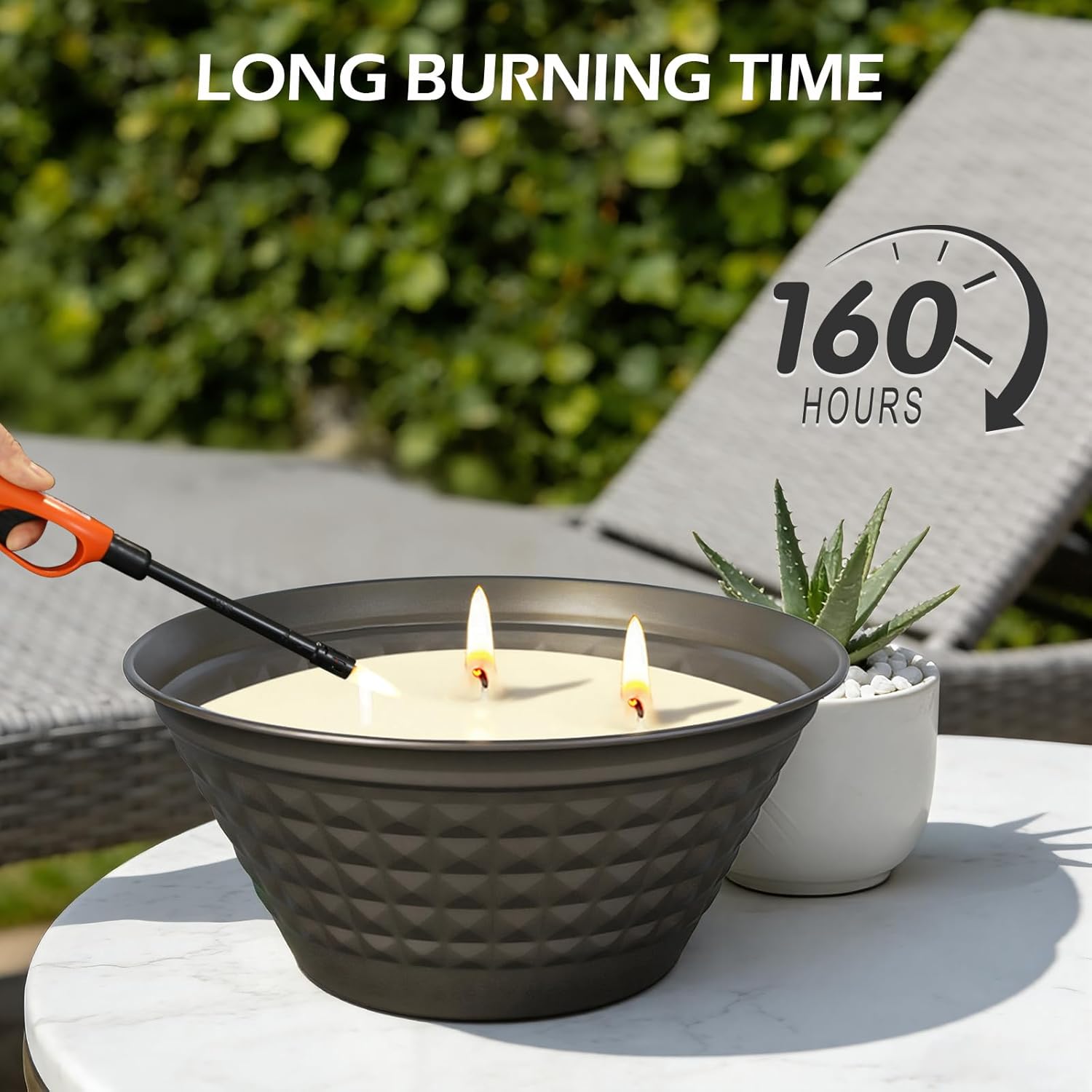 Citronella Candles Outdoor - Large 23oz Citronella Candles Outdoor with Lid,3 Wick Summer Candle Bulk for Patio Home Garden Yard Camping Party Outside Indoor Decorative,Long Burning Time