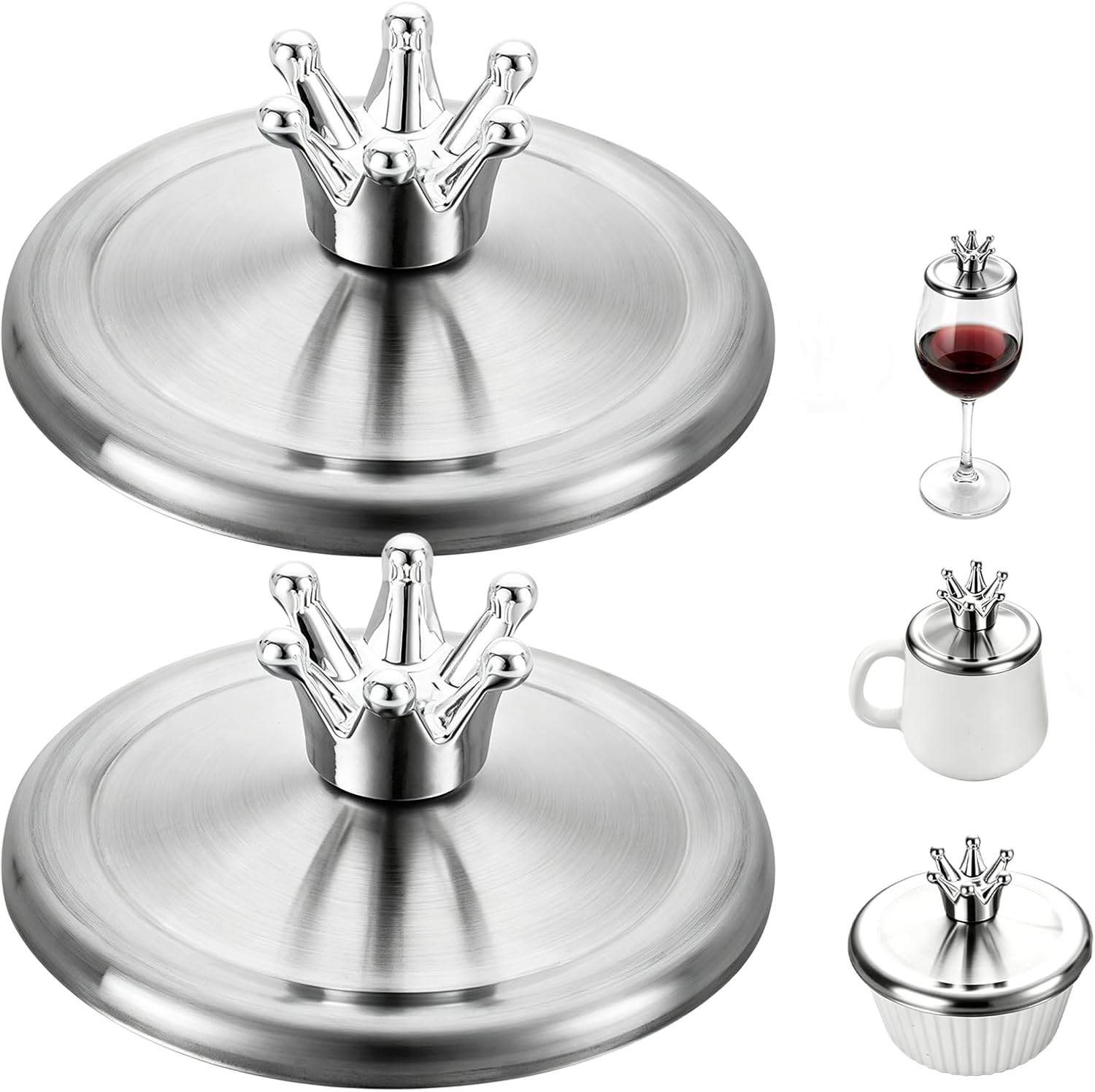 4.8 Inch Stainless Steel Universal Lid, Multipurpose Cover for Soup Bowls, Large Mugs, Chai Tea Cups, Candle Jars, and Outdoor Drinks, 12.3CM