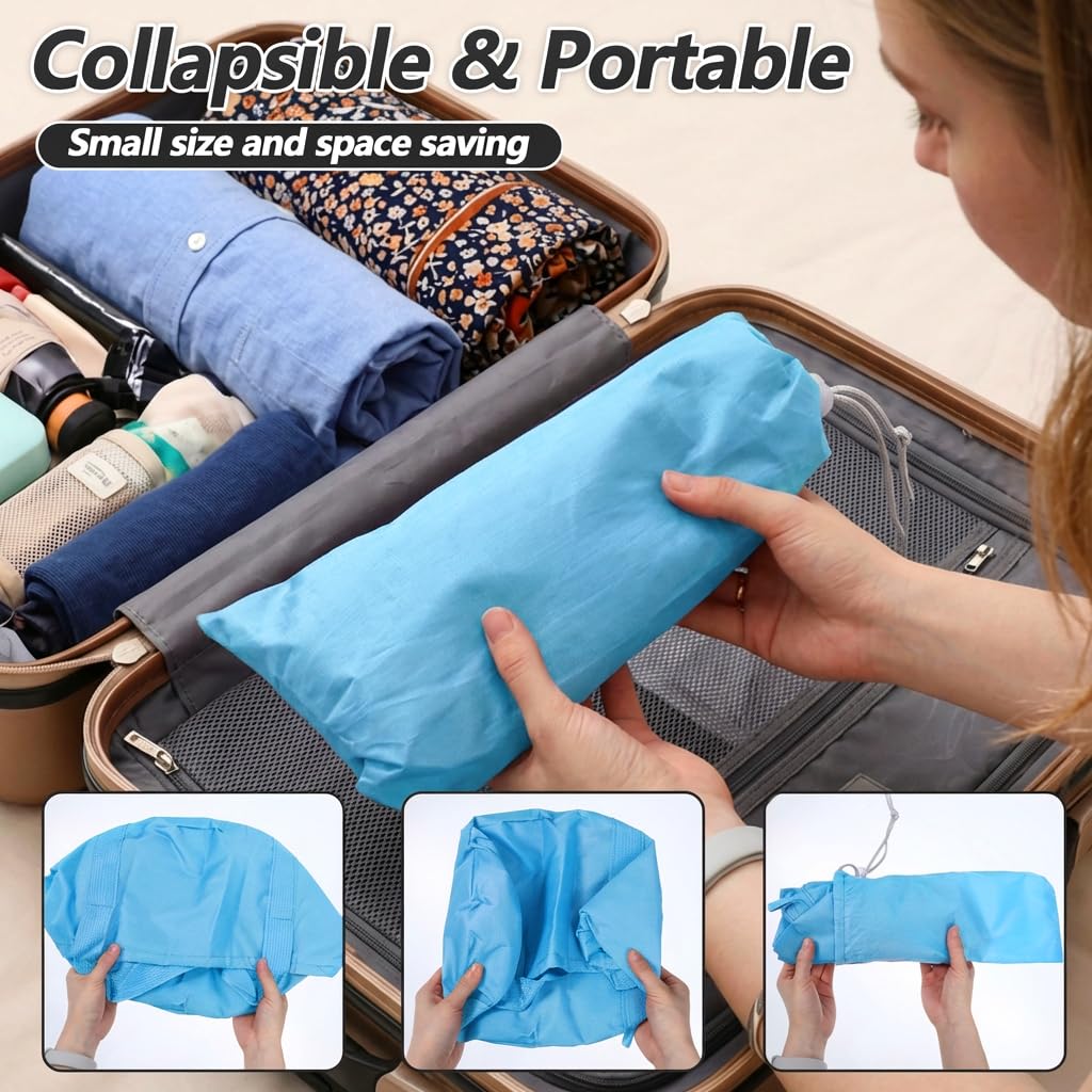 Foldable Bucket for Soaking Feet, Portable Foot Bath Basin, Travel Foot Soaking Tub with Handles, Blue Foot-Spa Soaking-Tub for Home, Travel, Outdoor and Camping (14 L/11x7.5 Inch)